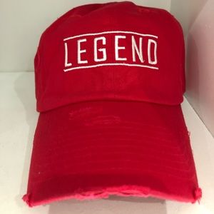 RED DISTRESS LEGEND DAD HAT